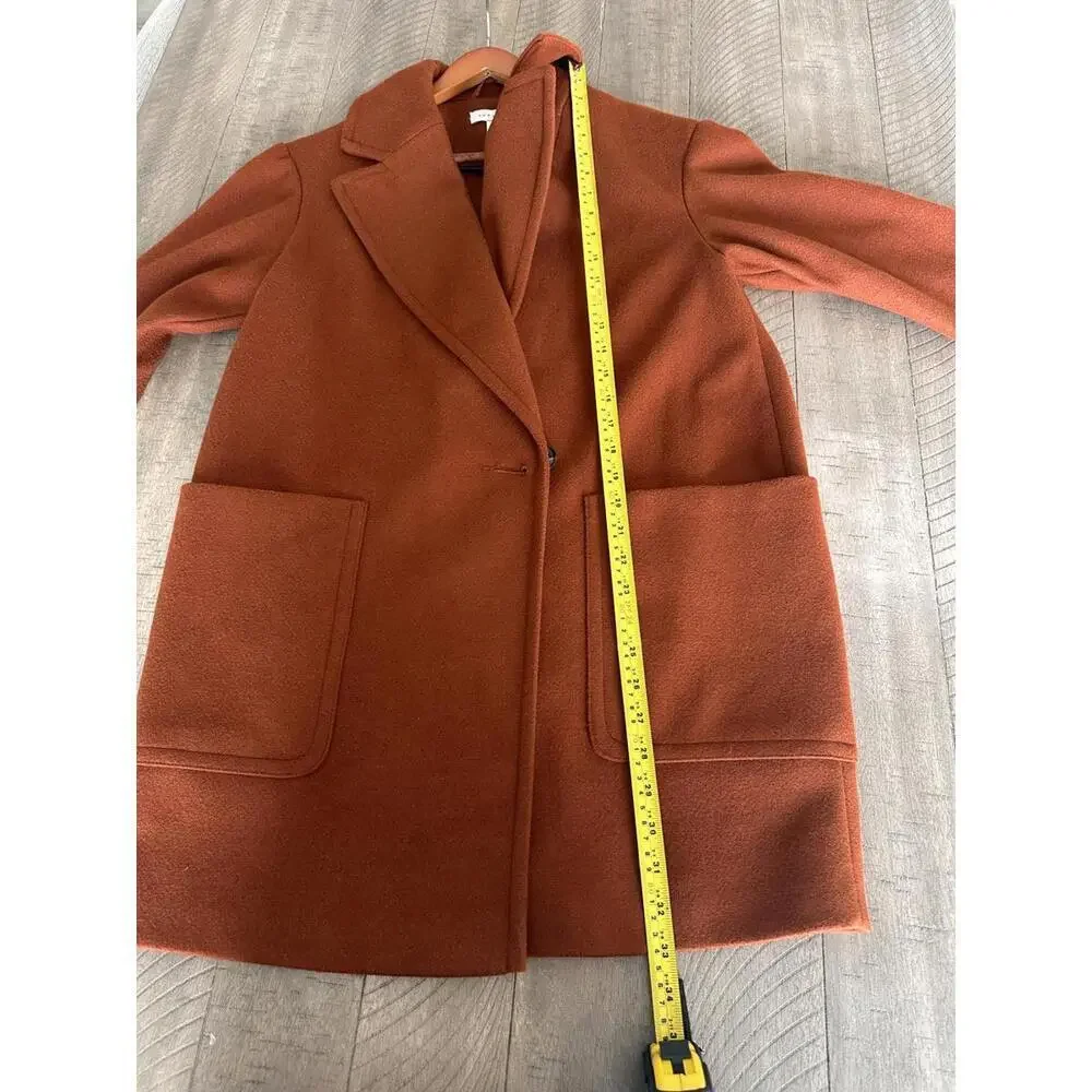 Topshop Carly Coat Rust Brown Orange Long Jacket Women’s size 4 Small